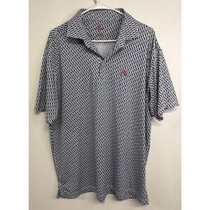 Rhoback Mens Florida State Silhouette Print Performance Polo Shirt Navy White L